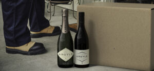 Delivery of wine with bottles and box